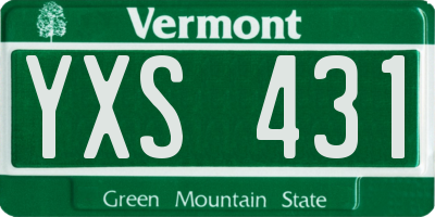 VT license plate YXS431
