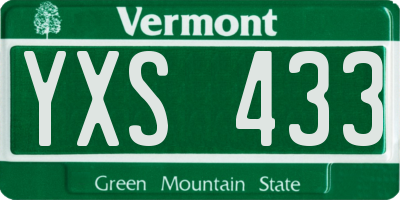 VT license plate YXS433