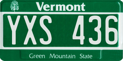 VT license plate YXS436