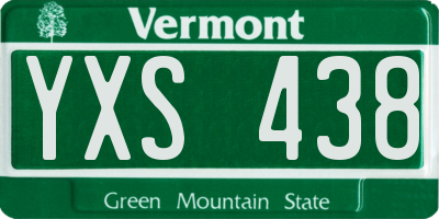 VT license plate YXS438