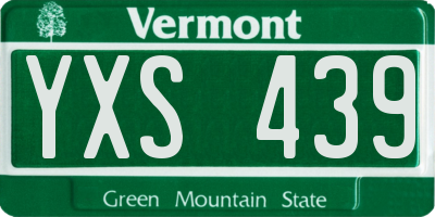 VT license plate YXS439