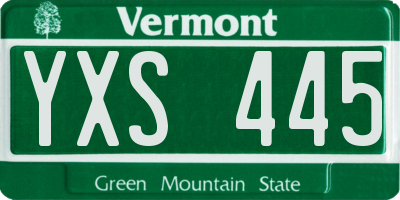 VT license plate YXS445