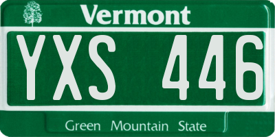 VT license plate YXS446