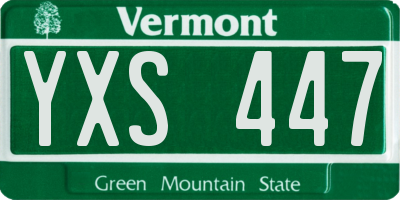 VT license plate YXS447