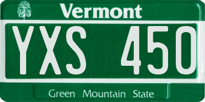 VT license plate YXS450