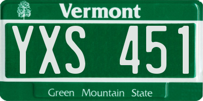 VT license plate YXS451