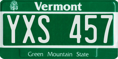 VT license plate YXS457