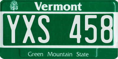 VT license plate YXS458