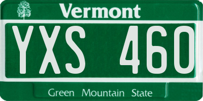 VT license plate YXS460