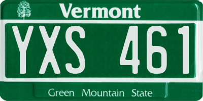 VT license plate YXS461