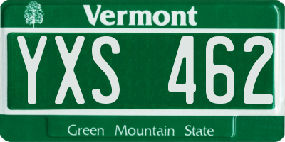VT license plate YXS462