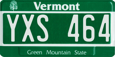 VT license plate YXS464