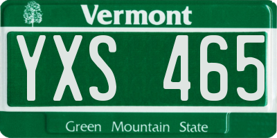 VT license plate YXS465