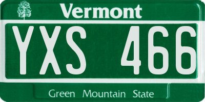 VT license plate YXS466