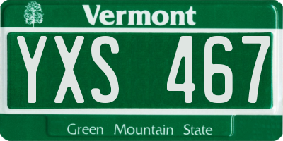 VT license plate YXS467
