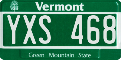VT license plate YXS468