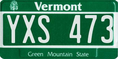 VT license plate YXS473