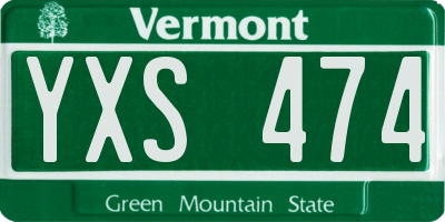 VT license plate YXS474