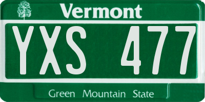 VT license plate YXS477