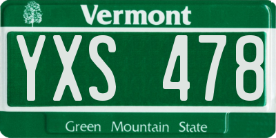 VT license plate YXS478