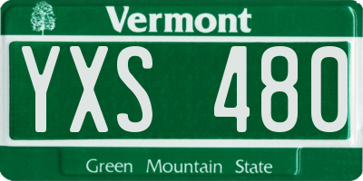 VT license plate YXS480