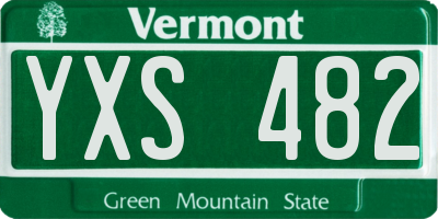 VT license plate YXS482