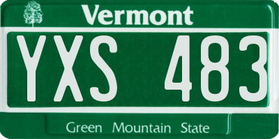 VT license plate YXS483