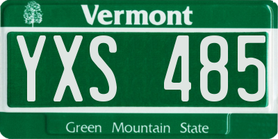 VT license plate YXS485