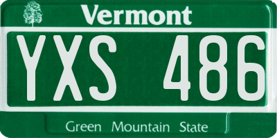 VT license plate YXS486