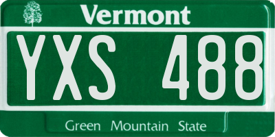 VT license plate YXS488