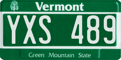 VT license plate YXS489