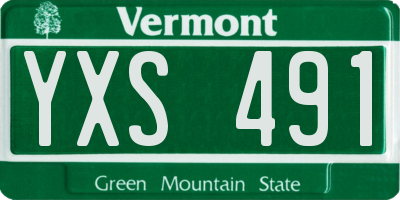 VT license plate YXS491