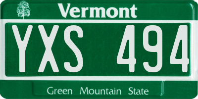 VT license plate YXS494