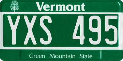 VT license plate YXS495