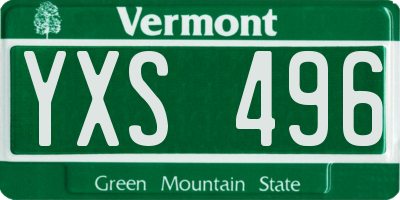 VT license plate YXS496