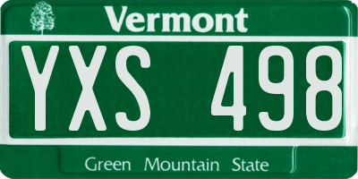 VT license plate YXS498