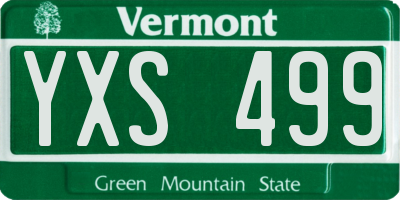 VT license plate YXS499