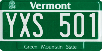VT license plate YXS501
