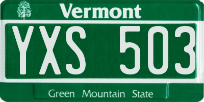 VT license plate YXS503