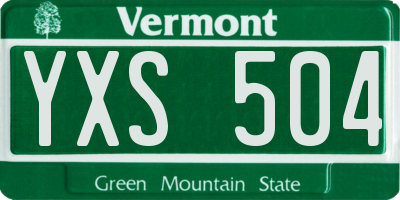 VT license plate YXS504