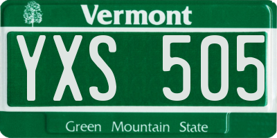 VT license plate YXS505