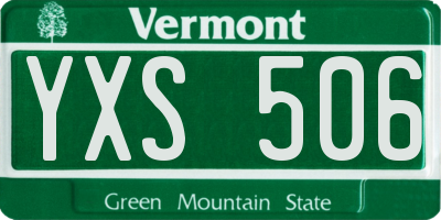 VT license plate YXS506