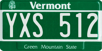 VT license plate YXS512