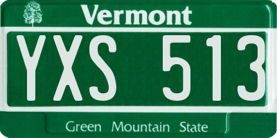 VT license plate YXS513