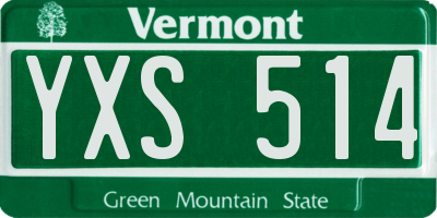 VT license plate YXS514