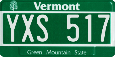 VT license plate YXS517