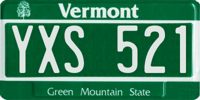 VT license plate YXS521