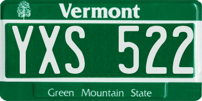 VT license plate YXS522