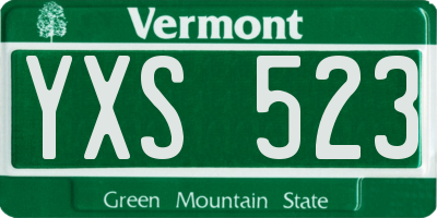 VT license plate YXS523
