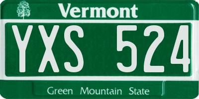 VT license plate YXS524